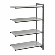 Cambro EA246064S4580 60" W x 64" H x 24" D Brushed Graphite Polypropylene 4 Shelves Solid Camshelving Elements Stationary Add-On Unit