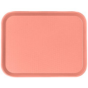 Cambro 1216FF409 11.88" x 16.13" Blush Rectangular Polypropylene Rigid Bottom Textured Surface Fast Food Tray