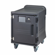 Cambro PCULPSP615 28" W x 35.60" D x 41.88" H Low-Profile Passive Front Loading Single Compartment Heavy Duty Tamper Resistant Casters Charcoal Gray Security Package Pro Cart Ultra Insulated Food Pan Carrier