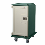 Cambro MDC1520T16192 30.63" W x 39.13" D x 58.13" H Tall Profile (1) Door 2-Compartments Molded-In Handles 6" Stainless Steel Casters Granite Green with Cream Color Door Meal Delivery Cart