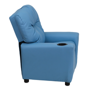 Flash Furniture BT-7950-KID-LTBLUE-GG 90 Lb. Light Blue Vinyl Solid Hardwood Frame Contemporary Style Kids Recliner