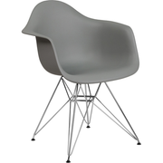 Flash Furniture FH-132-CPP1-GY-GG 24.5" W x 25" D x 31.25" H Gray Polypropylene Contour Allure Series Arm Chair