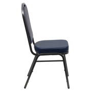 Flash Furniture FD-C01-SILVERVEIN-NY-VY-GG Navy Blue Vinyl Upholstered Silver Vein Powder Coated Frame Finish Hercules Series Stacking Banquet Chair