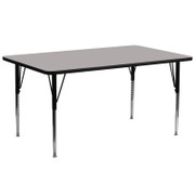 Flash Furniture XU-A3072-REC-GY-H-A-GG 72" W x 30" D x 21.25" - 30.25" Adjustable Height Rectangular Gray Activity Table