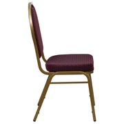 Flash Furniture FD-C03-ALLGOLD-EFE1679-GG Burgundy Diamond Patterned Fabric Gold Powder Coated Frame Finish Hercules Series Stacking Banquet Chair