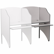 Flash Furniture MT-M6202-GY-ADD-GG Fused Nebula Gray Laminate Surface With Black Steel Frame Add-On Study Carrel