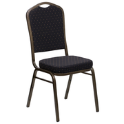 Flash Furniture FD-C01-GOLDVEIN-S0806-GG Black Patterned Fabric Gold Vein Powder Coated Frame Finish Hercules Series Stacking Banquet Chair