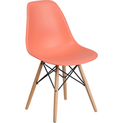 Flash Furniture FH-130-DPP-PE-GG Peach Plastic Polypropylene Molded Seat and Back Elon Series Accent Side  Chair