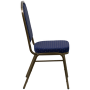 Flash Furniture FD-C01-GOLDVEIN-S0810-GG Navy Blue Diamond Patterned Fabric Gold Vein Powder Coated Frame Finish Hercules Series Stacking Banquet Chair