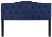 Flash Furniture HG-HB1708-Q-N-GG Navy Queen Size Contemporary Style Black Metal Stands with Adjustable Bed Rail Slots Fabric Cambridge Headboard