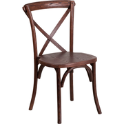 Flash Furniture XU-X-MAH-GG Ash Wood Seat and Frame with Mahogany Finish Hercules Series Stackable Chair