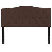 Flash Furniture HG-HB1708-F-DBR-GG Camel Full Size Contemporary Style Black Metal Stands with Adjustable Bed Rail Slots Fabric Cambridge Headboard