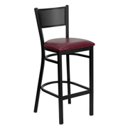 Flash Furniture XU-DG-60116-GRD-BAR-BURV-GG Burgundy Vinyl Seat Steel Black Powder Coated Frame Hercules Series Restaurant Bar Stool