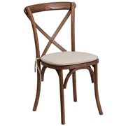 Flash Furniture XU-X-PEC-NTC-GG Ash Wood Seat and Frame with Pecan Finish Hercules Series Stackable Chair