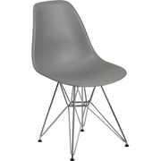 Flash Furniture FH-130-CPP1-GY-GG Gray Plastic Polypropylene Molded Seat and Back Elon Series Accent Side  Chair