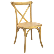 Flash Furniture X-BACK-NAT Natural Elmwood Bent X Back Side Chair
