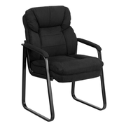 Flash Furniture GO-1156-BK-GG Black Microfiber Upholstery Seat and Back Executive Side Chair