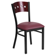 Flash Furniture XU-DG-6Y1B-MAH-BURV-GG Mahogany Finish Plywood Back Burgundy Vinyl Upholstered Seat Hercules Series Restaurant Chair