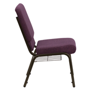 Flash Furniture FD-CH02185-GV-005-BAS-GG Plum 19.25" Width Gold Vein Frame Finish Hercules Series Stacking Church Chair