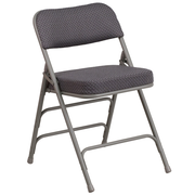 Flash Furniture AW-MC320AF-GRY-GG Gray Patterned Fabric Upholstered Seat and Back Hercules Series Premium Folding Chair