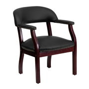 Flash Furniture B-Z105-LF-0005-BK-LEA-GG 24" W x 27" D x 31.5" H Black Open Back Conference Chair