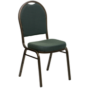 Flash Furniture FD-C03-GOLDVEIN-4003-GG Green Patterned Fabric Gold Vein Powder Coated Frame Finish Hercules Series Stacking Banquet Chair