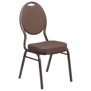 Flash Furniture FD-C04-COPPER-008-T-02-GG Brown Patterned Fabric Copper Vein Powder Coated Finish Hercules Series Stacking Banquet Chair