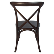 Flash Furniture X-BACK-W Walnut Elmwood Bent X Back Side Chair
