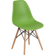 Flash Furniture FH-130-DPP-GN-GG Green Plastic Polypropylene Molded Seat and Back Elon Series Accent Side  Chair