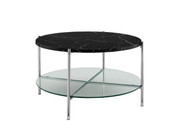 Flash Furniture HG-600920-GG 39.5" W x 23.5" D x 16" H Glass Top Stainless Steel Frame Oval Hampden Coffee Table