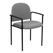 Flash Furniture BT-516-1-GY-GG 23.75" W x 23.5" D x 33.25" H Gray Contoured Cushions Stacking Side Reception Chair