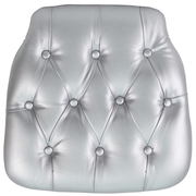 Flash Furniture SZ-TUFT-SIL-GG 15.75" W x 15.75" D x 1.5" H Silver Resin or Wood Chair Cushion