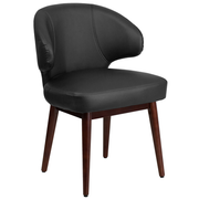Flash Furniture BT-1-BK-GG Black LeatherSoft Upholstery Seat and Back Comfort Back Series Executive Guest Chair