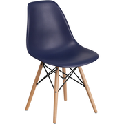 Flash Furniture FH-130-DPP-NY-GG Navy Plastic Polypropylene Molded Seat and Back Elon Series Accent Side  Chair