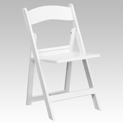 Flash Furniture LE-L-1-WH-SLAT-GG White Plastic Seat and Resin Back Hercules Series Folding Chair