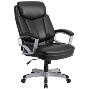 Flash Furniture GO-1850-1-LEA-GG Black Bonded Leather Padded Arms High Back Design Hercules Series Big & Tall Executive Swivel Office Chair