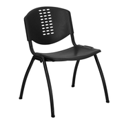 Flash Furniture RUT-NF01A-BK-GG Black Metal Frame Perforated Back Hercules Series Stacking Chair