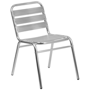 Flash Furniture TLH-015-GG Aluminum Cross Braces Ladder Back Restaurant Stacking Chair