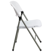 Flash Furniture DAD-YCD-70-WH-GG White Plastic Seat and Back Hercules Series Folding Chair