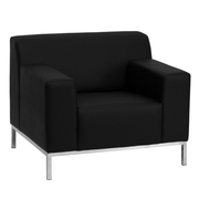 Flash Furniture ZB-DEFINITY-8009-CHAIR-BK-GG Black LeatherSoft Upholstery Taut Seat and Back Hercules Definity Series Chair