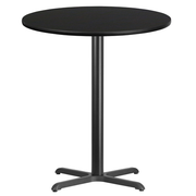 Flash Furniture XU-RD-36-BLKTB-T3030B-GG Black Laminate Round Top PVC T-Mold Edge Table