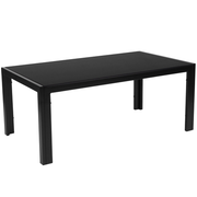 Flash Furniture HG-112364-GG 43.25" W x 23.5" D x 17.75" H Black Tempered Glass Surfaces with Black Powder Coated Frame Finish Rectangular Franklin Collection Coffee Table