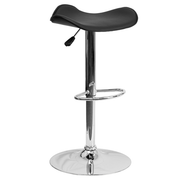 Flash Furniture CH-TC3-1002-BK-GG Black Vinyl with Contemporary Style Backless Chrome Base Backless Swivel Bar Stool