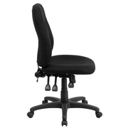 Flash Furniture BT-90297M-GG Black Armless Heavy Duty Black Nylon Base Mid Back Design Ergonomic Swivel Task Chair