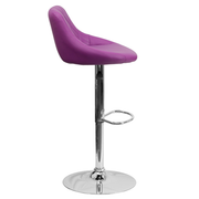 Flash Furniture CH-82028A-PUR-GG Purple Vinyl with Contemporary Style Chrome Base Swivel Bar Stool