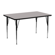 Flash Furniture XU-A2448-REC-GY-H-A-GG 48"W x 24"D x 30-1/4" Adjustable Height Gray Laminate Top Rectangular Activity Table