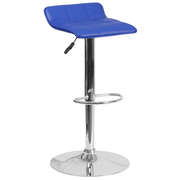 Flash Furniture DS-801B-BL-GG Blue Vinyl with Contemporary Style Chrome Base Swivel Bar Stool