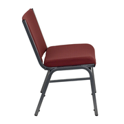 Flash Furniture XU-60555-BY-GG Burgundy Patterned Polyester Upholstery Silver Vein Powder Coated Frame Finish Hercules Series Big and Tall Extra Wide Stacking Chair