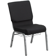 Flash Furniture FD-CH02185-SV-JP02-BAS-GG Black 19.25" Width Silver Vein Frame Finish Hercules Series Stacking Church Chair