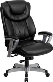 Flash Furniture GO-1534-BK-LEA-GG Black Bonded Leather Padded Arms High Back Design Hercules Series Big & Tall Executive Swivel Office Chair